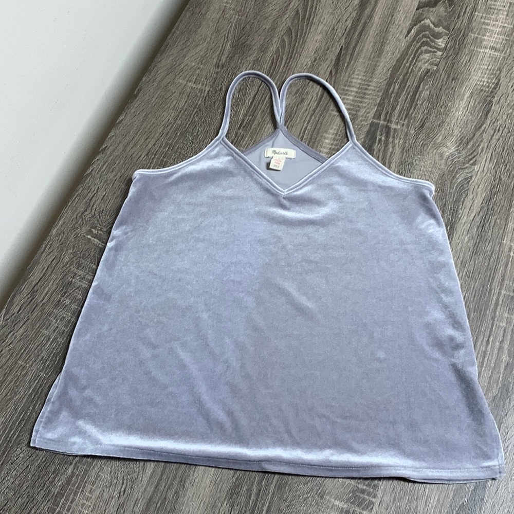 Grey Madewell crushed velvet tank top